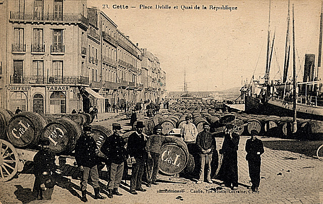 Sète port pinardier - carte postale de 1918