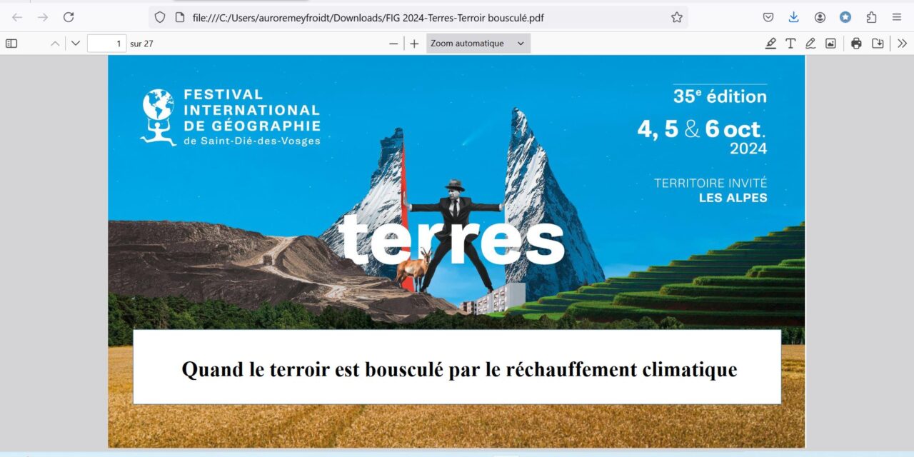 Quand le terroir est bousculé par le réchauffement climatique